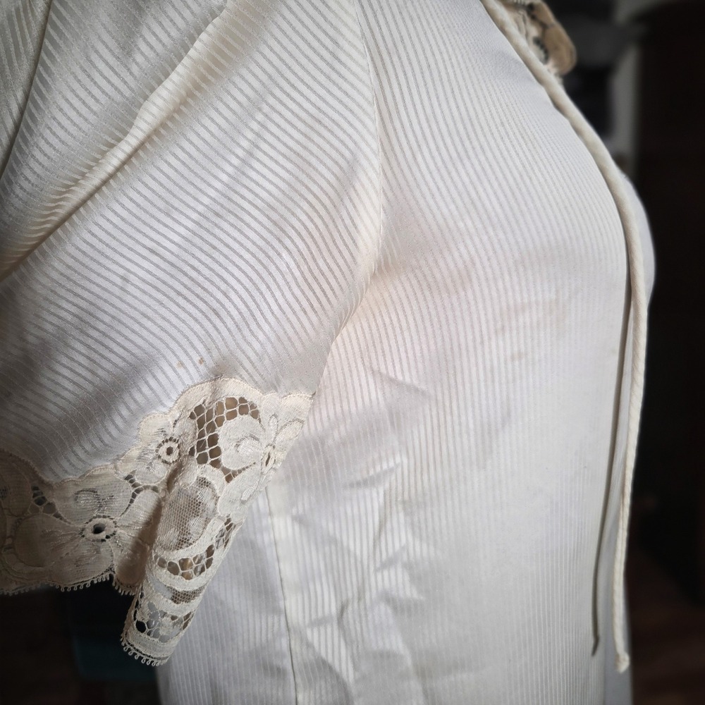 Vintage 60s Christian Dior Cream Lingerie Vintage Style Lace Blouse Trim - Picture 6 of 8